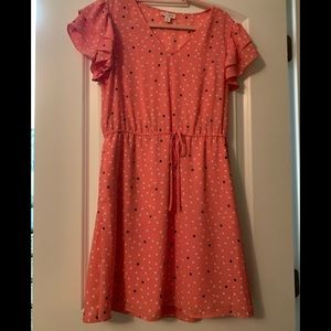 Maison Jules Pink Polka Dot Dress